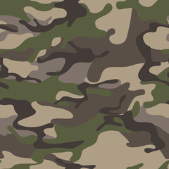 Fototapeta premium Seamless camouflage pattern of spots. Military camo. Print on fabric and clothing. Vector illustration