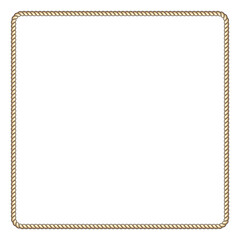 Decorative thread frame. Square rope border in nautical style