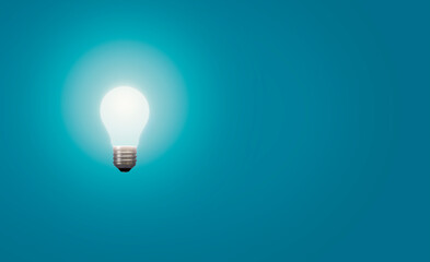 electricity technology as glowing light bulb concept - 3D Illustration