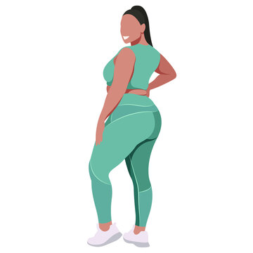 woman in teal activewear smiling clip art preview