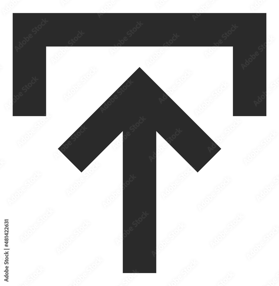 Poster upload linear icon. black arrow pointing up