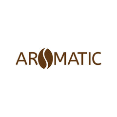 AROMATIC coffee logo design vector