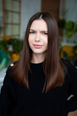 Obraz premium Portrait of beautiful emotional young european woman