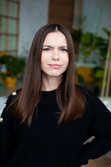 Obraz premium Portrait of beautiful emotional young european woman