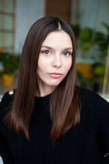 Fototapeta premium Portrait of beautiful emotional young european woman