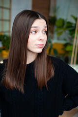 Fototapeta premium Portrait of beautiful emotional young european woman