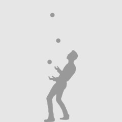 Fototapeta na wymiar juggler (black-white)