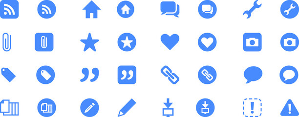 wifi home icon set. talk bubble camera icon set. heart star set. sign clip paper icon set design. star, email, camera, search, computer, internet, globe, heart