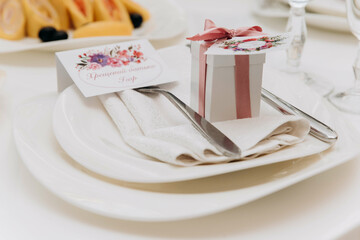 wedding card in  a restaurant