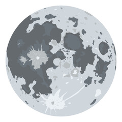 Realistic full moon. Earth satellite surface texture © MicroOne