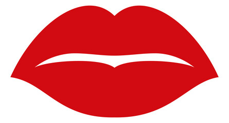 Fototapeta na wymiar Woman mouth icon. Red lips shape. Kiss mark