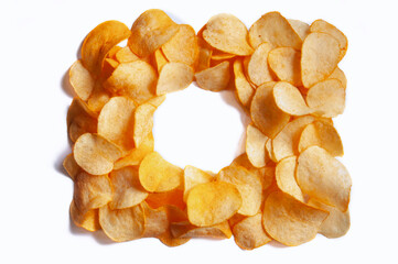 crispy, tasty, potato chips, white back