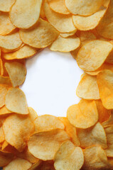 crispy, tasty, potato chips, white back