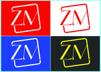 ZM letter logo and icon design template