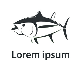 tuna, which lives in the sea. simple fish logo vector