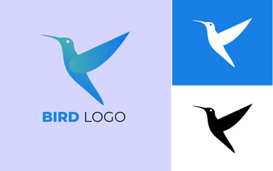 Bird logo, blue color