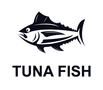 tuna, which lives in the sea. simple fish logo vector