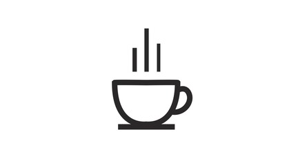 Coffee Cup Icon. Black and White isolated cup of coffee illustration