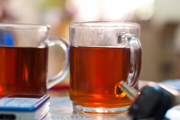 cup of tea with teapot