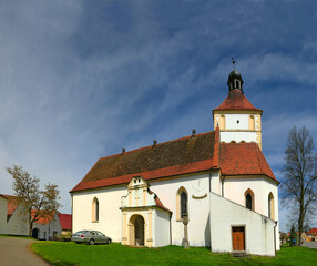 Gothic parish church of St. Lawrence in the 16th century, Dirna, Southern Bohemia, Czech Republic
