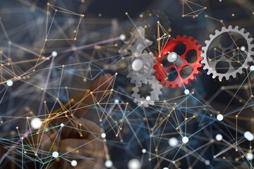 gear Technology background. Big data concept