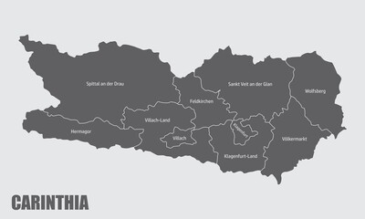 Carinthia state administrative map