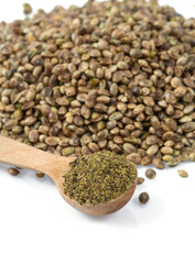 hemp seed protein isolated on white background