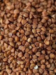 buckwheat on brown wooden surface