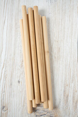 bamboo straws isoalted on white background