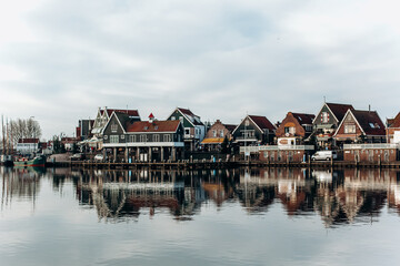 houses on the river , holland