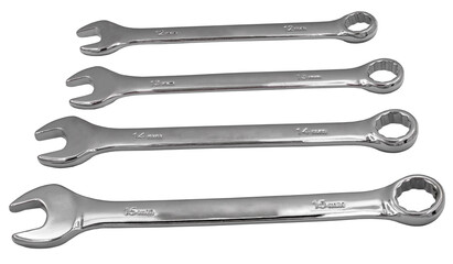 chrome vanadium wrenchs on white