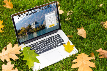 booking online concept, travel planning