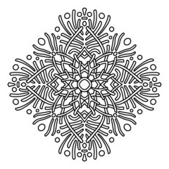 Mandala ornament for tattoo, engraved or coloring book projects - 481434837