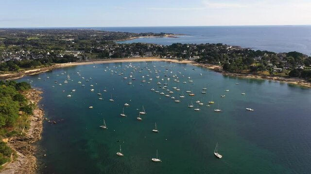 aerial view on the anse of kersaux near concarneau
