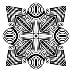 Mandala ornament for tattoo, engraved or coloring book projects - 481435011