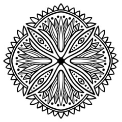 Mandala ornament for tattoo, engraved or coloring book projects - 481435043