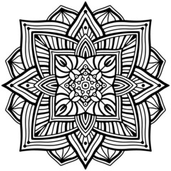 Mandala ornament for tattoo, engraved or coloring book projects - 481435061