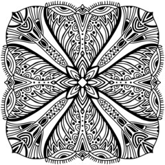 Mandala ornament for tattoo, engraved or coloring book projects - 481435218