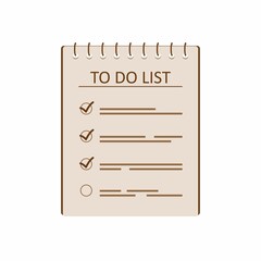 To do list, Planning and organization of work, checklist or task list. Paper sheets with checkmarks and abstract text. School business diary. Office stationery notepads. Vector illustration