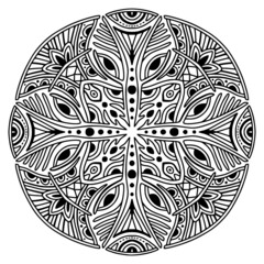 Mandala ornament for tattoo, engraved or coloring book projects - 481435269