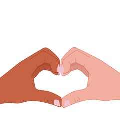 Multiracial hands making heart.  Shape heart.  Showing heart. reconcile