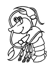 Zodiac signs. Cartoon outline style Hand drawn horoscope Isolated simple vector symbols Coloring page or book Cancer