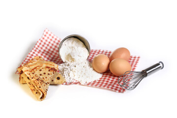 crêpe sur fond blanc