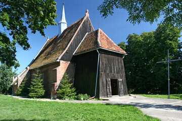 wooden church in Orlowo, Zulawy region, Poland