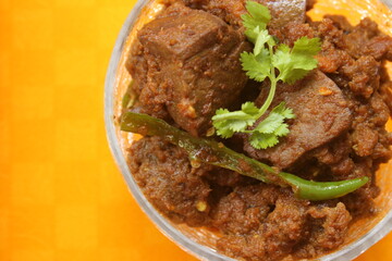 Keema kaleji in a bowl
