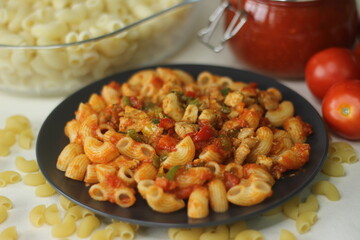 Red sauce macaroni pasta