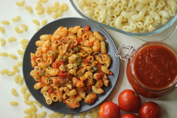 Red sauce macaroni pasta