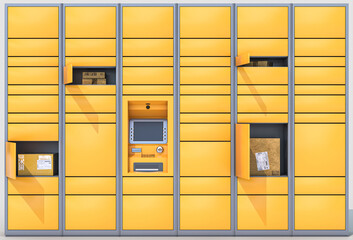 locker cabinet for automatic shipments. - obrazy, fototapety, plakaty