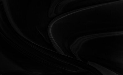 Black gray satin dark fabric texture luxurious shiny that is abstract silk cloth background with patterns soft waves blur beautiful.