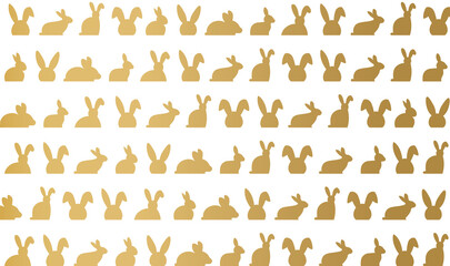 golden easter bunny pattern- vector illustration